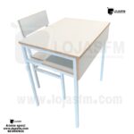 🪑 Carteira Escolar Individual – Estrutura Metálica Branca com Acabamento em Madeirapara instituto superior produto novo com direito entrega e montagem