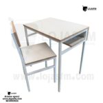 🪑 Carteira Escolar Individual – Estrutura Metálica Branca com Acabamento em Madeirapara instituto superior produto novo com direito entrega e montagem - Image 2