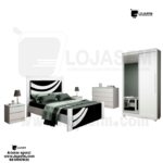 Mobilia de quarto de casal cama de 190x140 com o colchão 2 banca cómoda com espelho roupeiro com 2 porta corrida produto novo com direito entrega e montagem