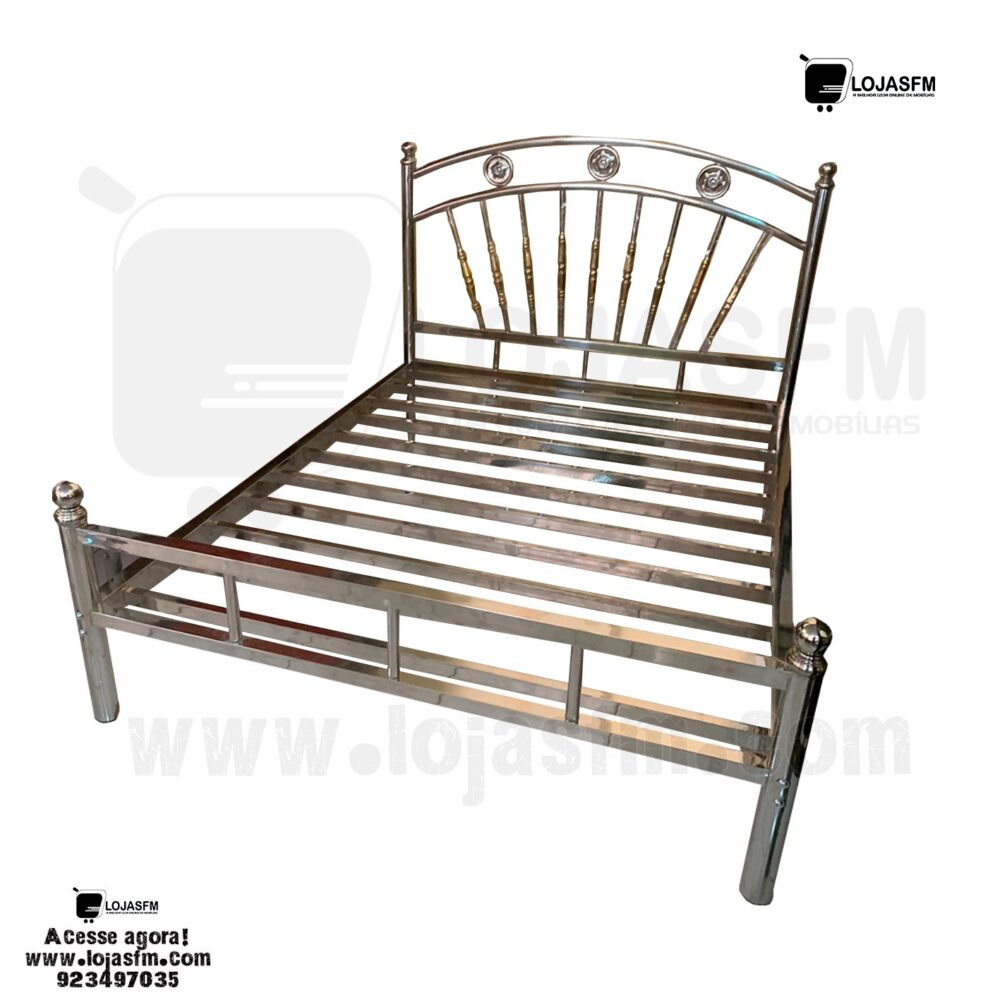 WhatsApp Image 2023-02-23 at 10.36.37 Cama de ferro medida 190x150 produto novo com direito entrega e montagem - Image 1
