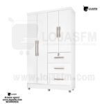 Roupeiro com 4 porta e 3 gaveta cor branco produto novo com direito entrega e montagem
