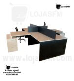 Secretária Ilha 4 Lugares – Estação de Trabalho com Gaveteiros e Montagem Inclusa - Image 2