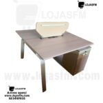 Secretária Ilha 2 Lugares – Estação de Trabalho Compacta com Gavetas e Montagem Inclusa