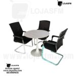 Mesa oval estrutura de ferro tampo mármore produto novo com direito entrega e montagem