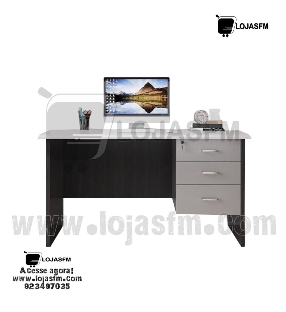 Secretária com bloco fixo medida 120x60 produto novo com direito entrega e montagem - Image 1