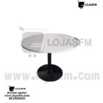 Mesa de reunião oval tampo em madeira branco armação de ferro cor preta produto novo com direito entrega e montagem