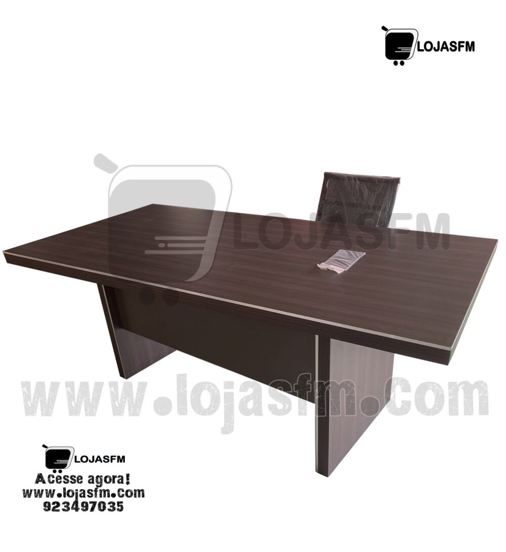 Mesa de reunião com 6 lugares medida 240x120 produto novo com direito entrega e montagem - Image 1
