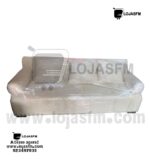 Sofá para escritório em napa branco com 3 lugares e a mesa de centro oval produto novo com direito entrega ao domicilio - Image 2