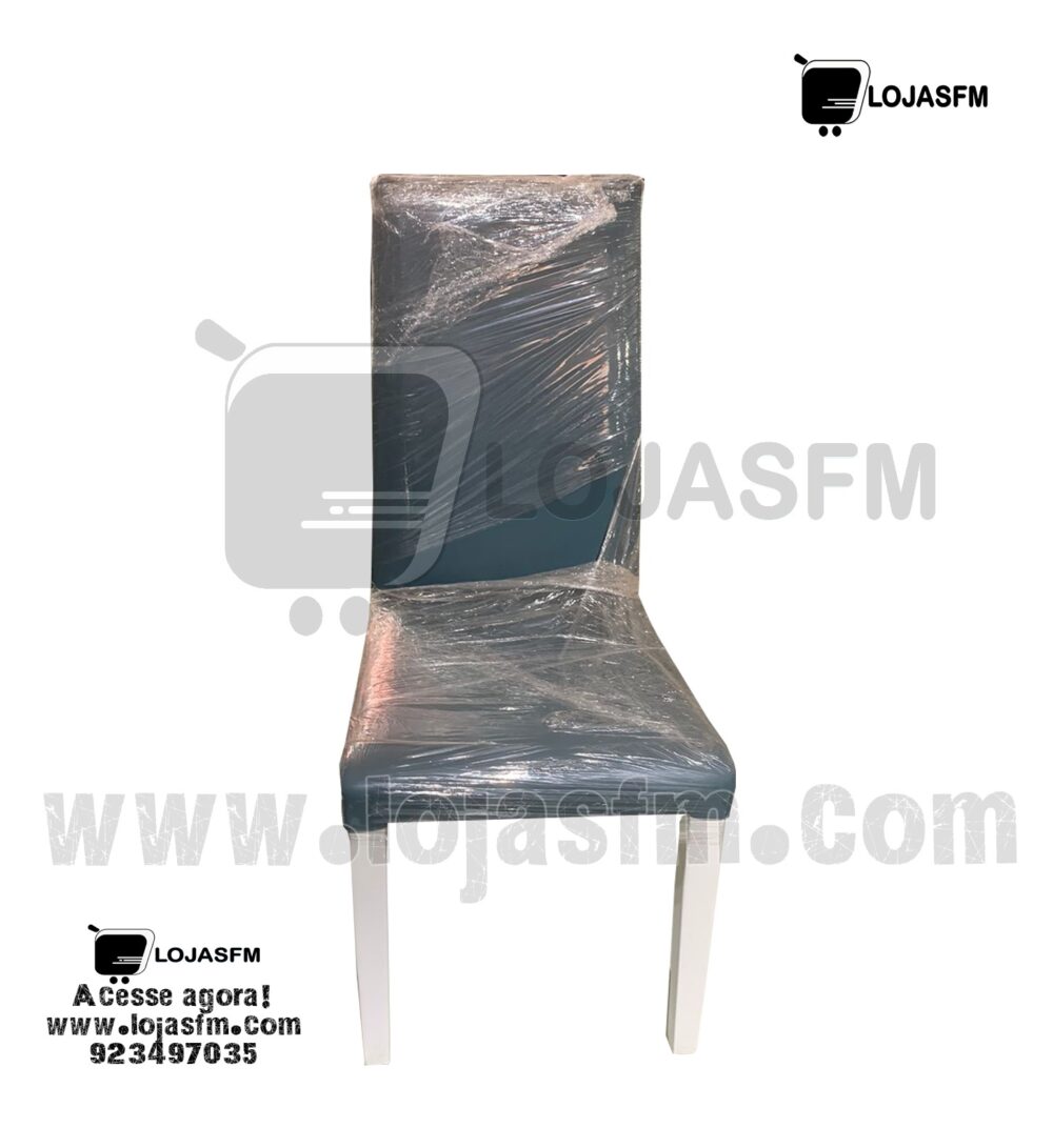 Cadeira com 4 perna armação em madeira branca acento e encosto em napa produto novo com direito entrega e montagem - Image 2