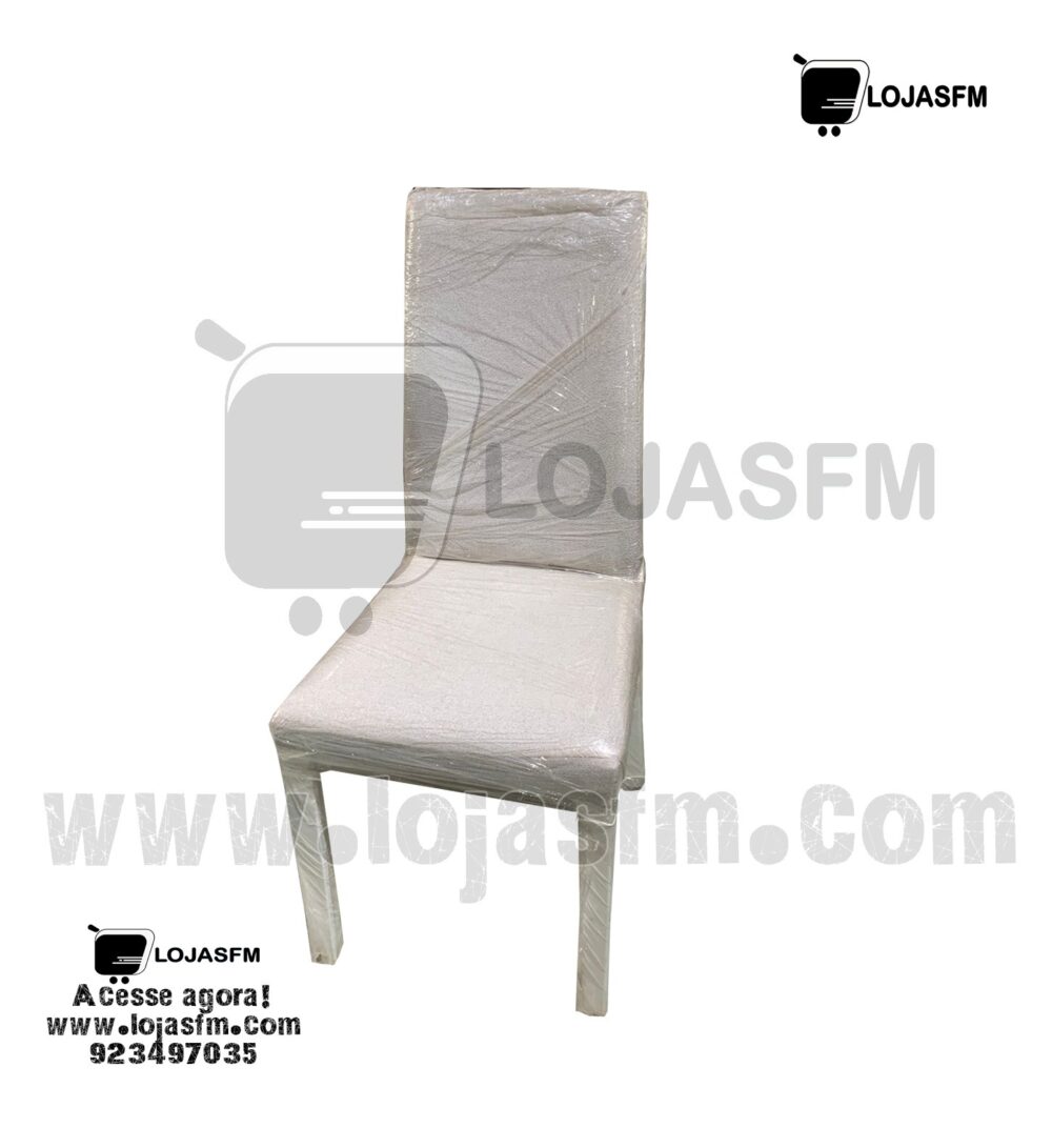 Cadeira com 4 perna armação em madeira branca acento e encosto em tecido produto novo com direito entrega e montagem - Image 2