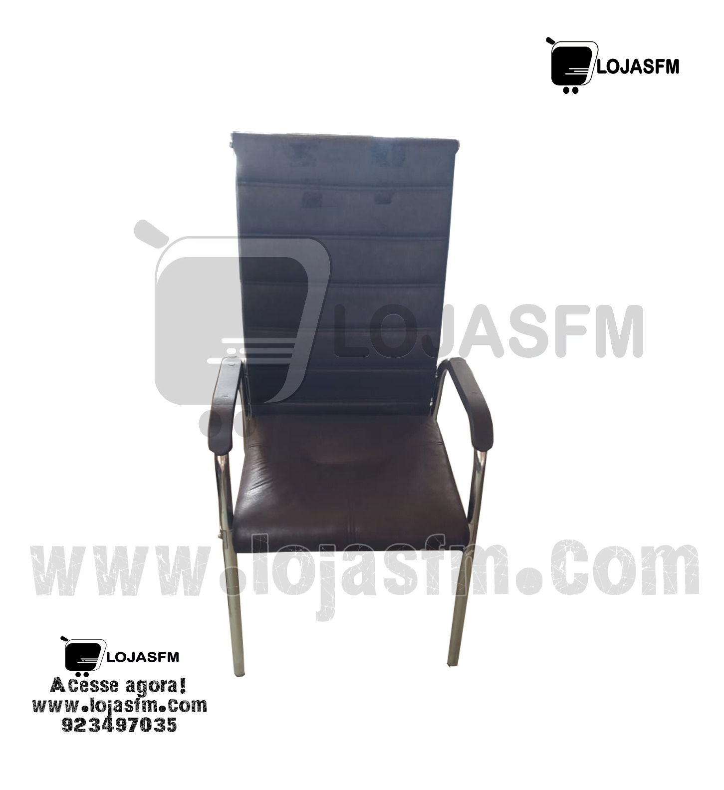 Cadeira fixa costa alta cor preta produto novo com direito entrega e montagem