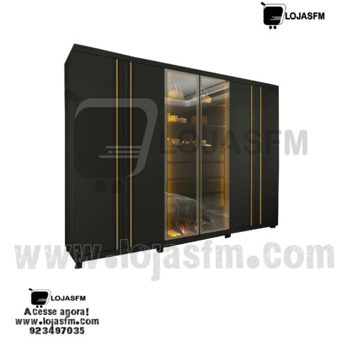 Roupeiro king com 6 porta e 4 gaveta tabaco produto novo com direito entrega e montagem