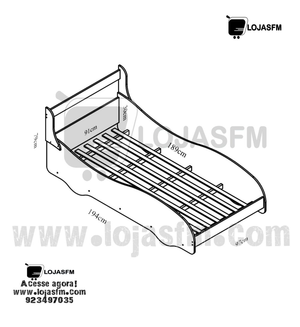 Cama de criança estilo de carro medida 190x90 com o colchão produto novo com direito entrega e montagem - Image 4