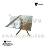 Mesa de jantar com 6 cadeira tampo em vidro armação dourada metálica acento e encosto em napa branco produto novo com direito entrega e montagem - Image 2