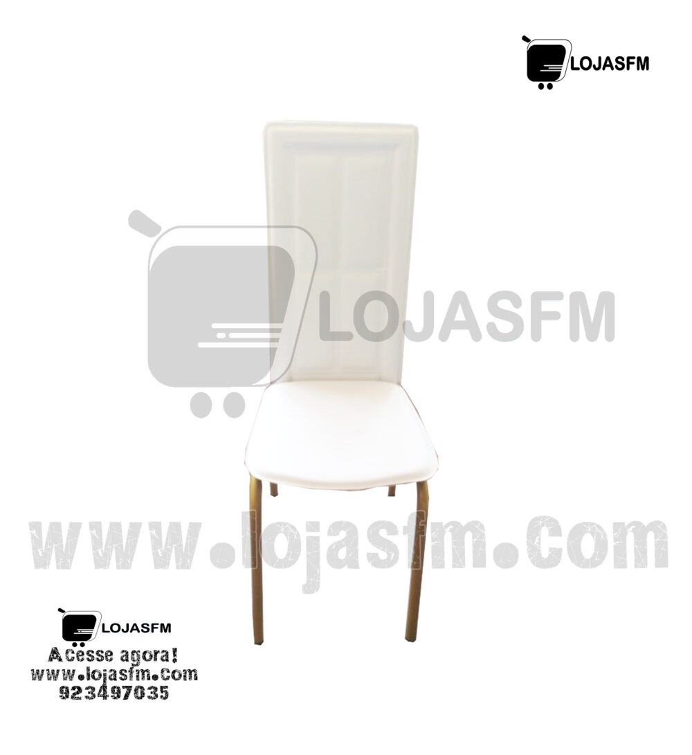 Mesa de jantar com 6 cadeira tampo em vidro armação dourada metálica acento e encosto em napa branco produto novo com direito entrega e montagem - Image 4