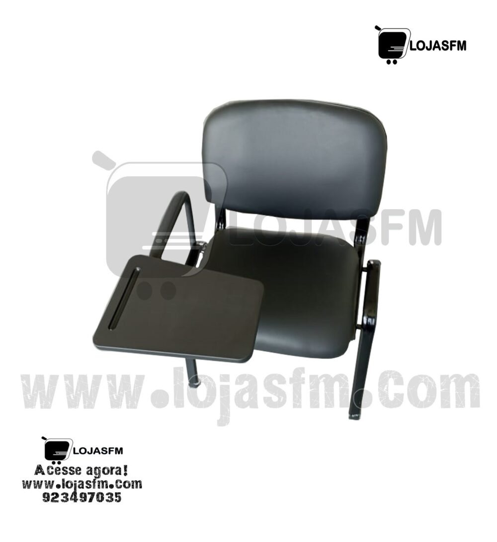 Cadeira com palmatoria armação de ferro acento e encosto em napa preta produto novo com direito entrega e montagem - Image 1