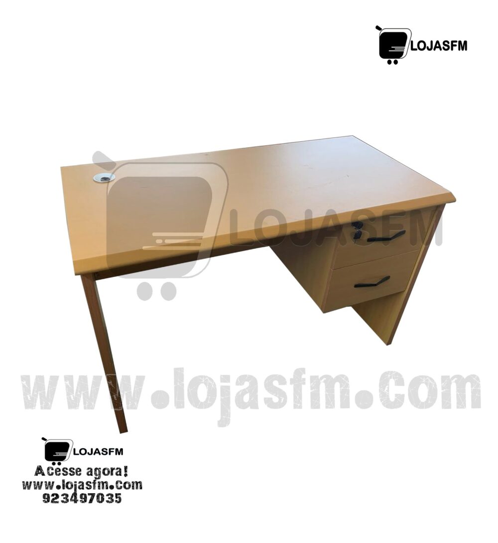 Secretaria em madeira com bloco de gaveta fixo medida 140x60 produto novo com direito entrega e montagem - Image 1