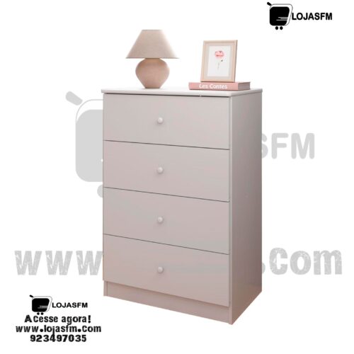 Cômoda para criança com 4 gaveta cor branca em madeira produto novo com direito entrega e montagem