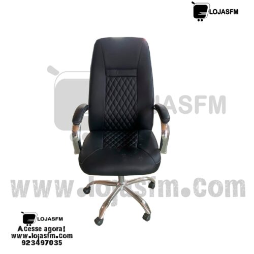 Cadeira giratória em napa preta super confortável produto novo com direito entrega e montagem