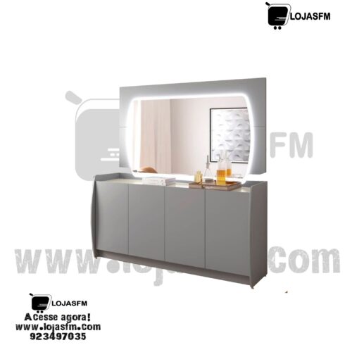 Amparador com espelho cor cinza madeira MDF produto novo com direito entrega e montagem