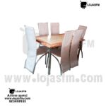 Mesa de jantar com 6 cadeira tampo em mármore produto novo com direito entrega e montagem