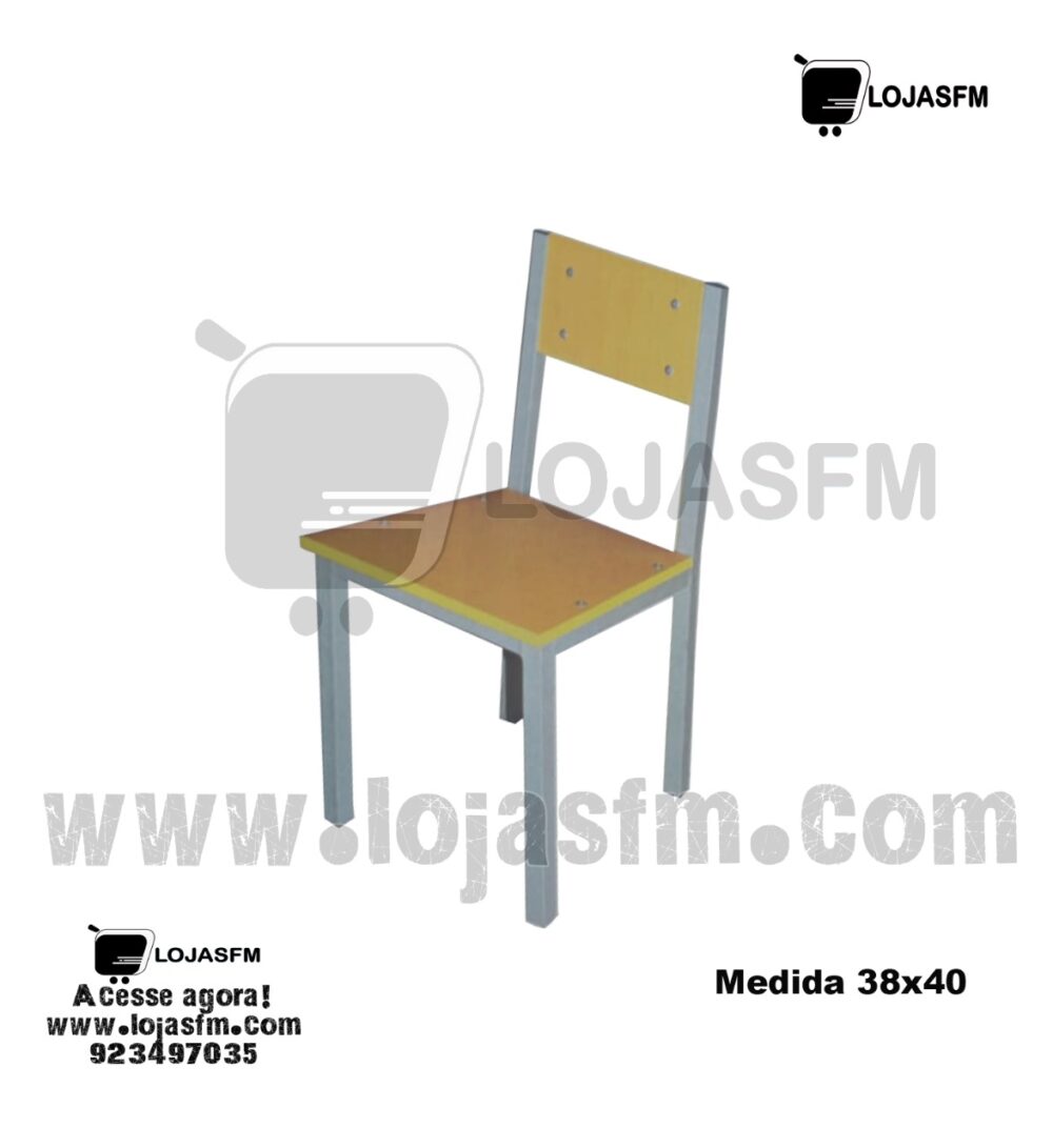 Cadeira Escolar com Estrutura Metálica – 38x40 cm produto novo com direito entrega e montagem - Image 1