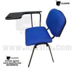 Cadeira com palmatoria Universitária com Mesa Rebatível – Estrutura Metálica Preta e Assento Azul