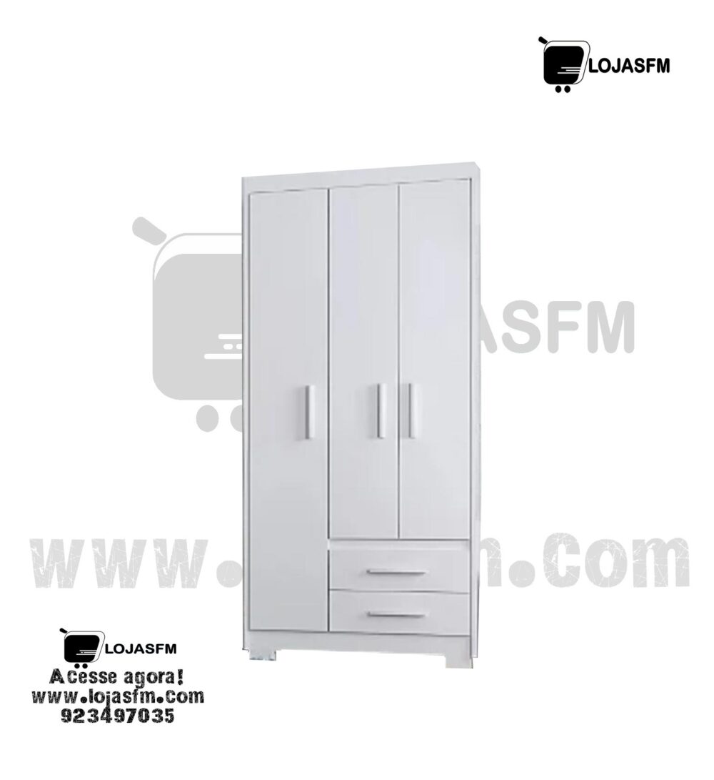 Roupeiro 3 Portas e 2 Gavetas – Branco produto novo com direito entrega e montagem - Image 1