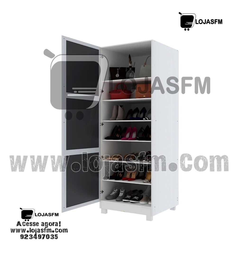 Armário Organizador Multiuso para Sapatos e Acessórios – 1 Porta Branco - Image 2