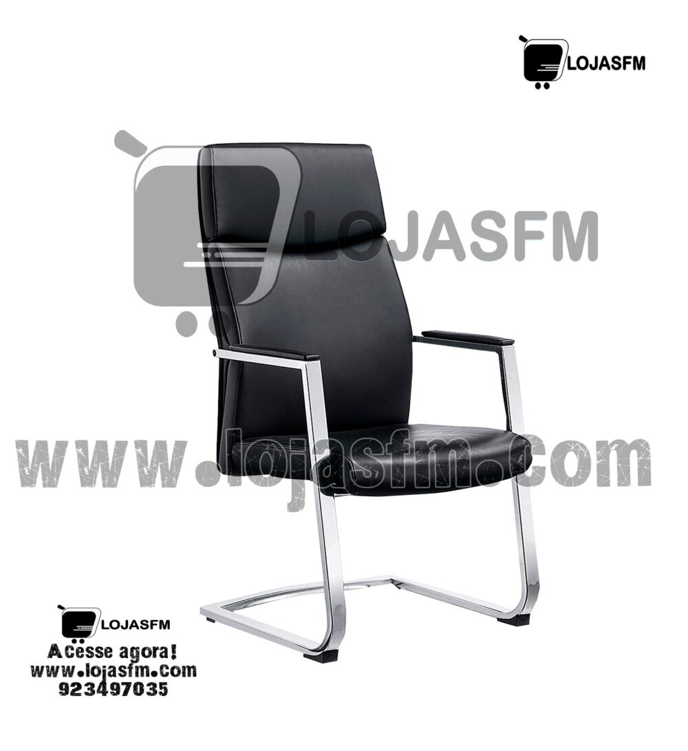 Imagem do WhatsApp de 2025-08-07 à(s) 11.40.15_c6bbd892 Cadeira Executiva Fixa em Couro Sintético – Estrutura Cromada - Image 1