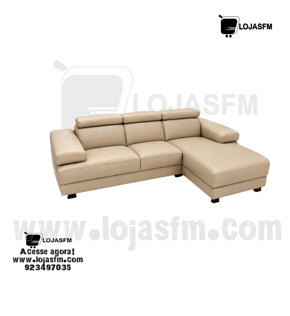Sofá de Canto em L Estofado – Moderno, Espaçoso e Confortável - Image 1