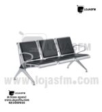 Cadeira de Espera Tripla em Aço e Couro Sintético – Elegância e Conforto para Sua Receção