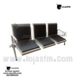 Cadeira de Espera Tripla em Aço e Couro Sintético – Elegância e Conforto para Sua Receção - Image 3