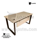 Secretária com Tampo Branco e Estrutura Preta – 140x70 cm de Estilo e Funcionalidade - Image 2