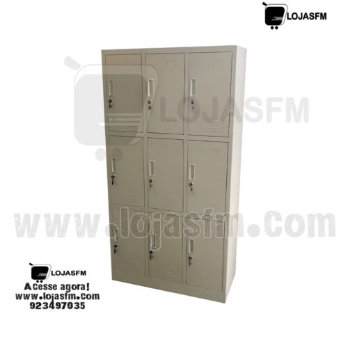 Cacifo Metálico com 9 Portas – 180x90 cm de Segurança e Organização para Seu Espaço