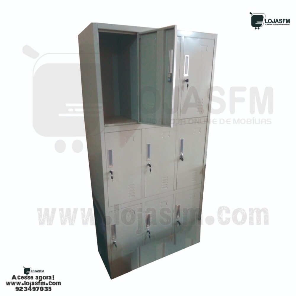 Cacifo Metálico com 9 Portas – 180x90 cm de Segurança e Organização para Seu Espaço - Image 2