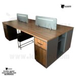 Secretária Ilha 4 Lugares – Estação de Trabalho 240×120cm com Gavetas e Montagem Inclusa