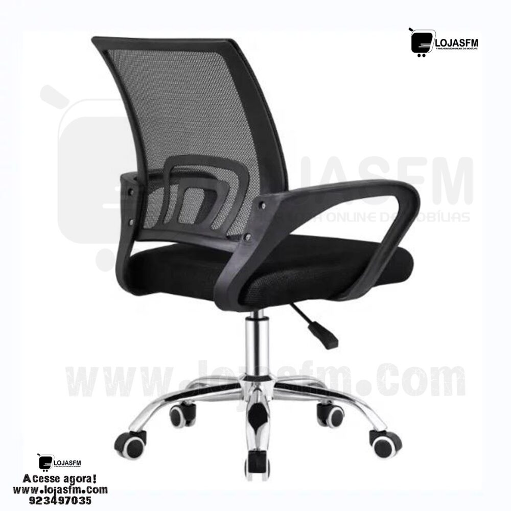 Cadeira Ergonômica com Encosto em Tela e Base Cromada – Conforto e Estilo para Seu Espaço de Trabalho - Image 2