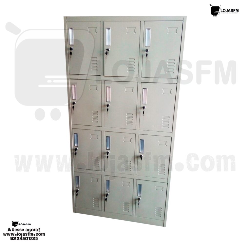 Cacifo Metálico com 12 Portas – Cor Cinza | Super Promoção - Image 2