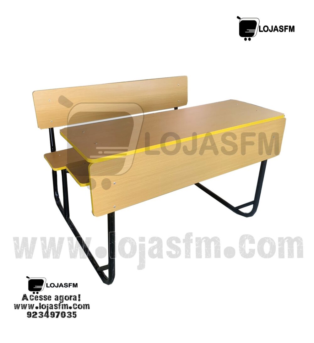 🪑 Carteira Escolar Dupla Integrada – Estrutura Metálica Preta produto novo com entrega e montagem - Image 3