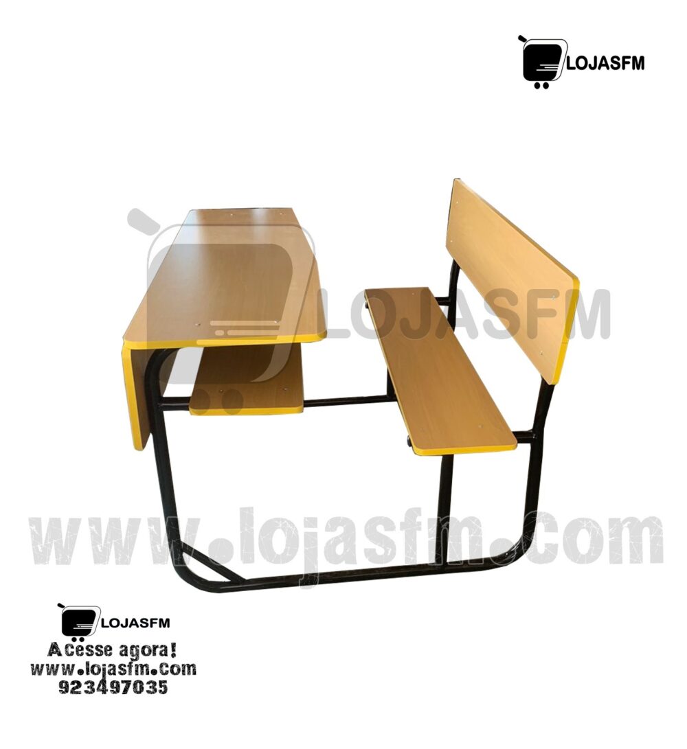 🪑 Carteira Escolar Dupla Integrada – Estrutura Metálica Preta produto novo com entrega e montagem - Image 1
