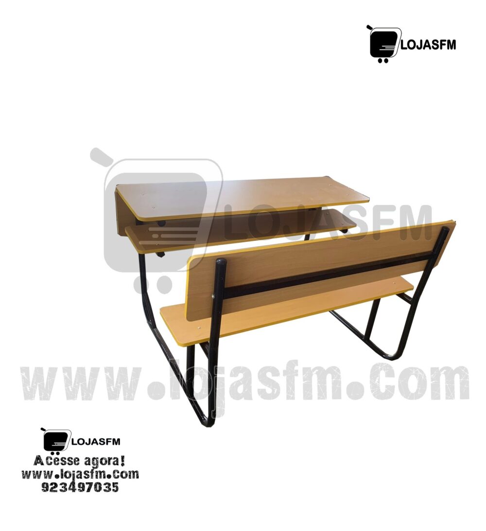 🪑 Carteira Escolar Dupla Integrada – Estrutura Metálica Preta produto novo com entrega e montagem - Image 2