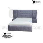 🛏️ Cama King 200x180 com Cabeceira Estofada, 2 Mesas de Cabeceira e Colchão de Molas | Entrega e Montagem Inclusas