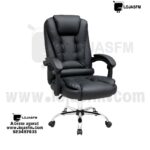 Cadeira giratória em Napa Preto com Apoio para os Pés | Entrega e Montagem Inclusas