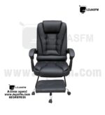 Cadeira giratória em Napa Preto com Apoio para os Pés | Entrega e Montagem Inclusas - Image 2