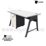 Secretaria com bloco de gaveta rodado medida 140x70– Branco e Grafite | Entrega e Montagem Inclusas