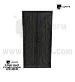 Armário alto com Portas Persiana – 4 Prateleiras Internas, Estrutura Metálica Preta – Entrega e Montagem Inclusas