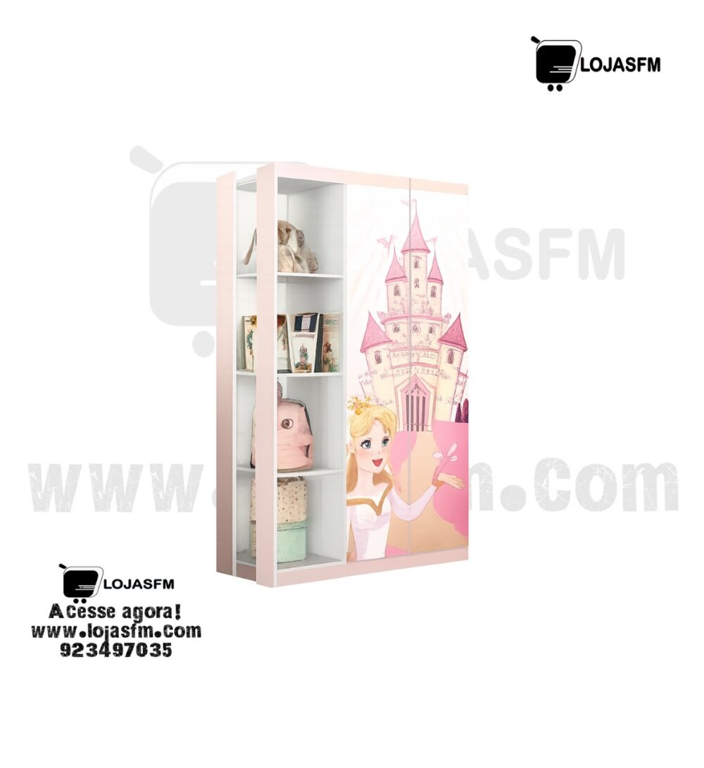 Guarda-roupa Infantil Princesa com Estampa Temática – Entrega e Montagem Inclusas - Image 1