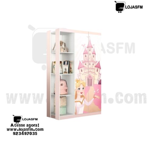 Guarda-roupa Infantil Princesa com Estampa Temática – Entrega e Montagem Inclusas
