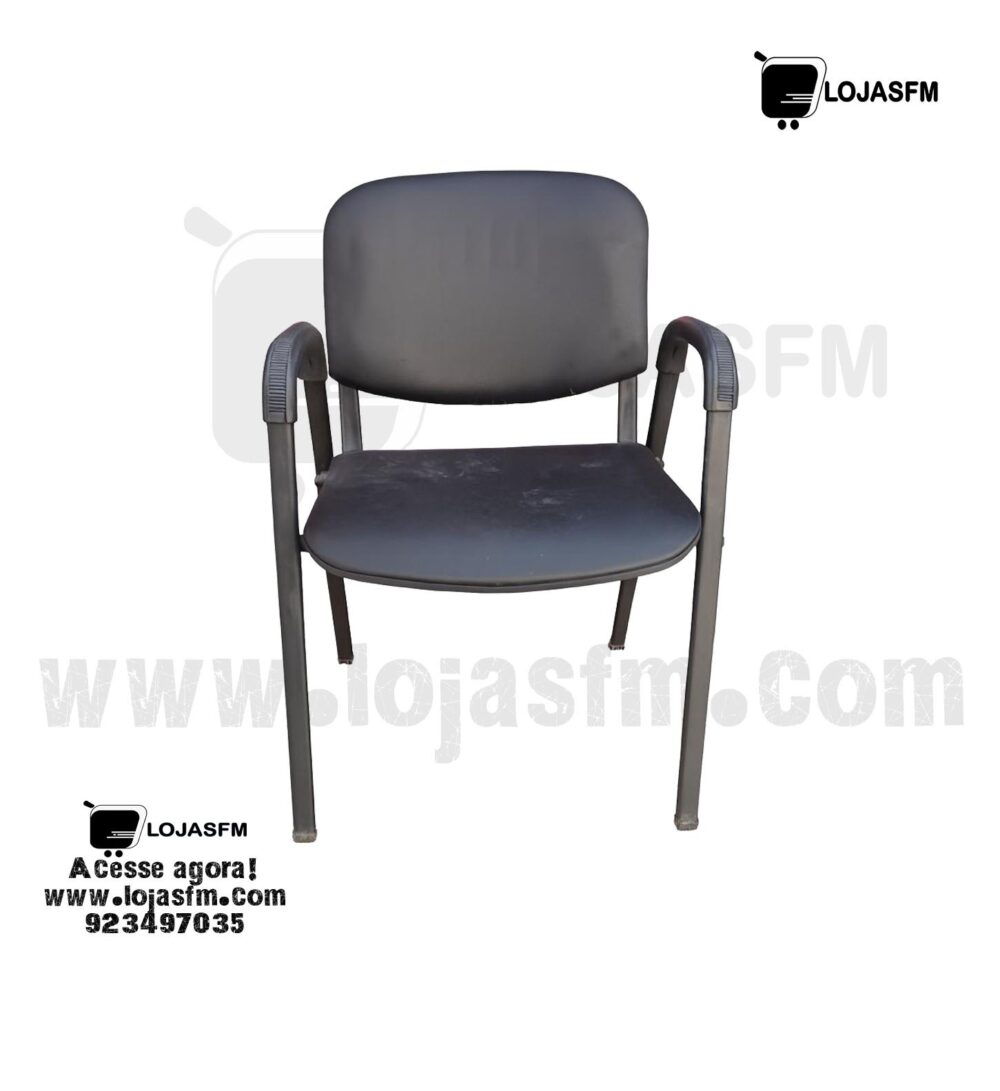 Cadeira de Espera com Estrutura Metálica – Preta | Entrega e Montagem Inclusas - Image 1